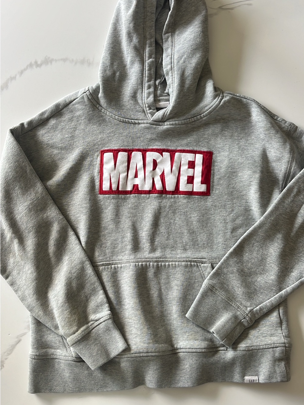 GAP Gray Hoodie with Red & White Marvel Logo